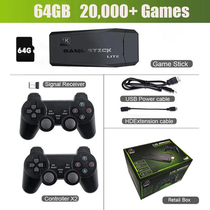 Video Game Console 2.4G Double Wireless Controller Game Stick 4K 20000 Games 64 32GB Retro Games for Children'S Christmas Gifts